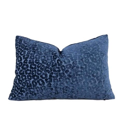 blue leopard pillow cover